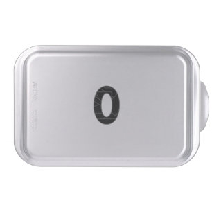 The number zero (0) in black cake pan
