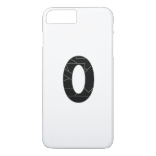 The number zero (0) in black iPhone 8 plus/7 plus case