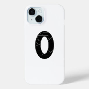 The number zero (0) in black iPhone 15 case