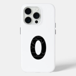 The number zero (0) in black iPhone 15 pro case
