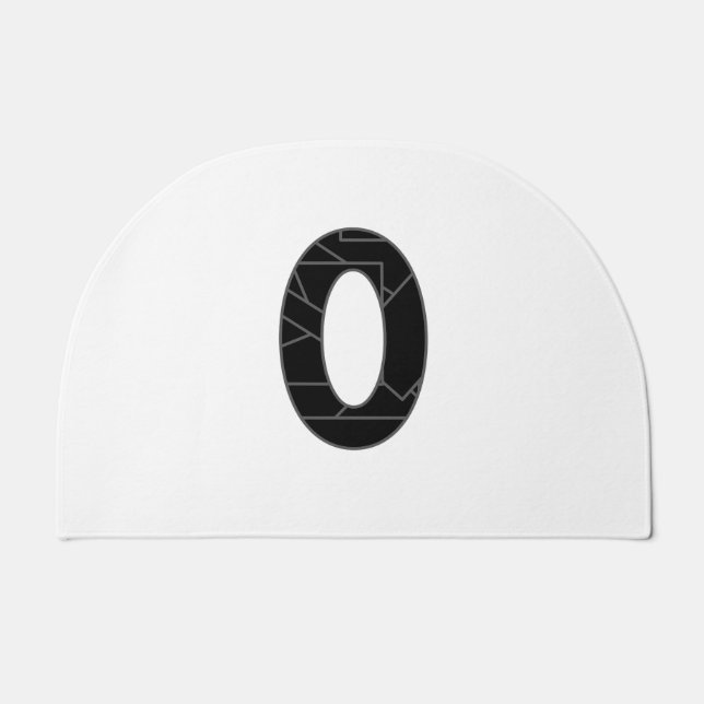 The number zero (0) in black doormat (Front)