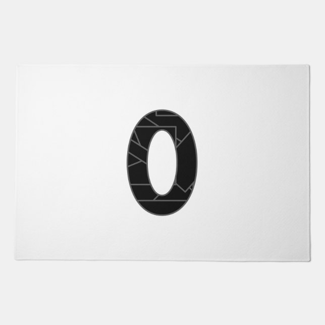 The number zero (0) in black doormat (Front)