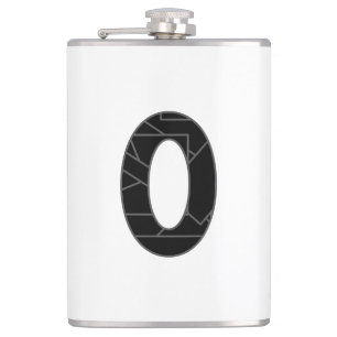 The number zero (0) in black flask