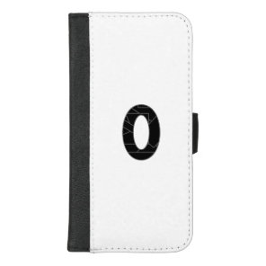The number zero (0) in black iPhone 8/7 plus wallet case