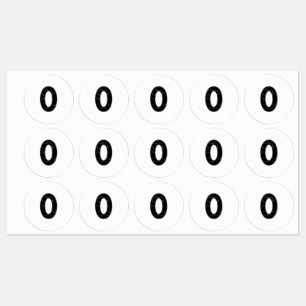 The number zero (0) in black kids' labels