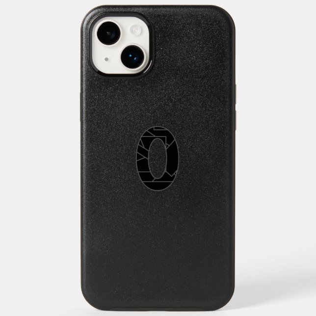 The number zero (0) in black otterbox iPhone case (Back)