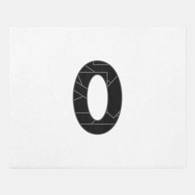 The number zero (0) in black outdoor rug (Front)