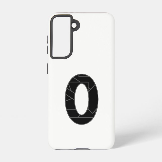 The number zero (0) in black samsung galaxy case (Back)