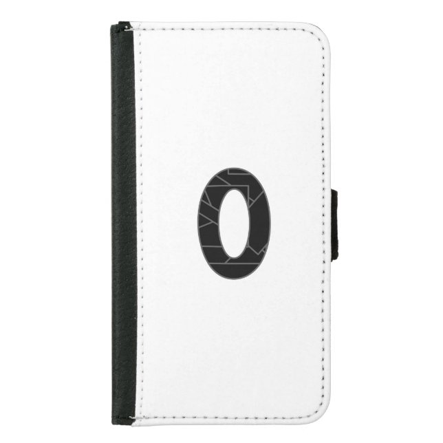 The number zero (0) in black samsung galaxy wallet case (Front)