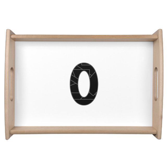 The number zero (0) in black serving tray (Front)