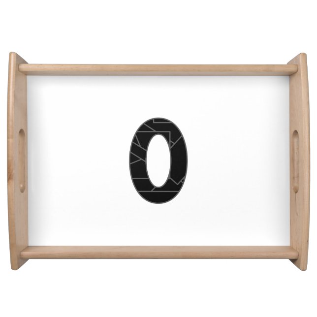The number zero (0) in black serving tray (Front)