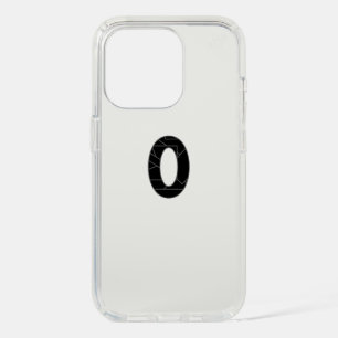The number zero (0) in black iPhone 15 pro case