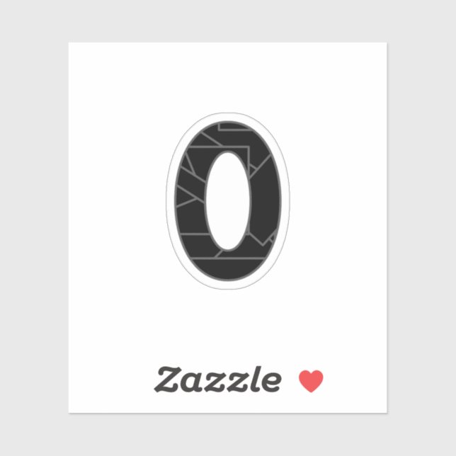 The number zero (0) in black sticker (Sheet)