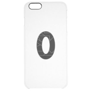 The number zero (0) in black clear iPhone 6 plus case