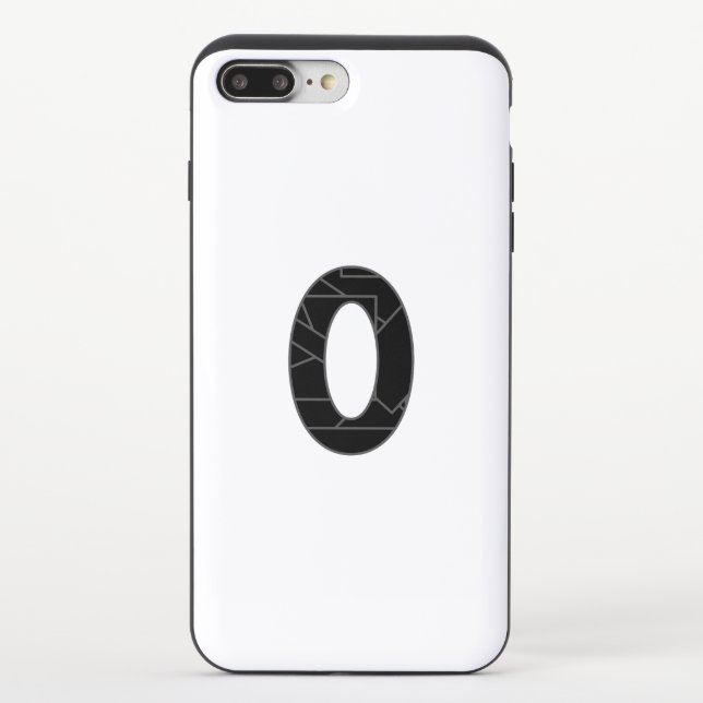 The number zero (0) in black uncommon iPhone case (Back)