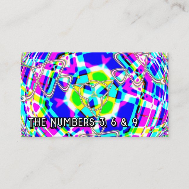 The Numbers 3, 6 & 9 ( you may change the words ) Business Card (Front)