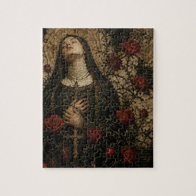 The Nun and the Red Roses Jigsaw Puzzle (Vertical)