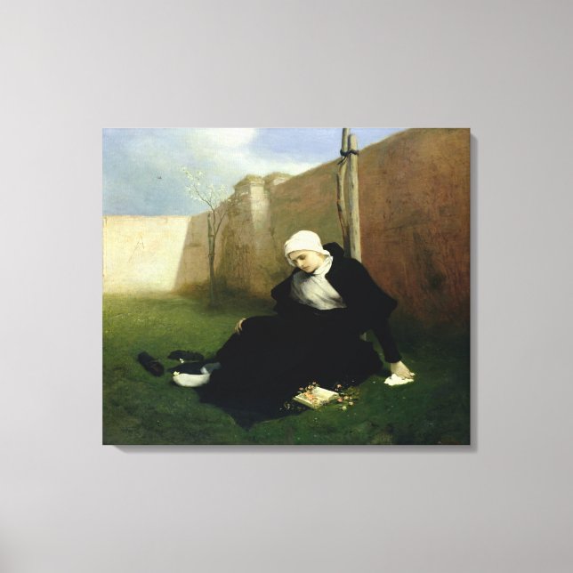 The Nun in the Cloister Garden, 1869 Canvas Print (Front)