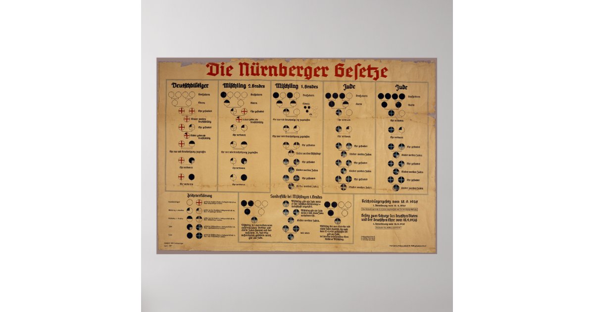 The Nuremberg Laws Chart Zazzle