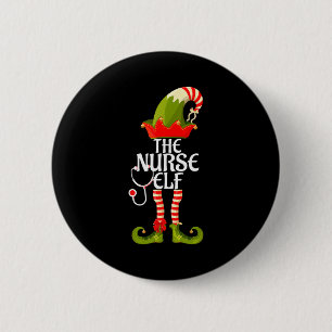 The Nurse Elf Family Matching Christmas 2023 Button