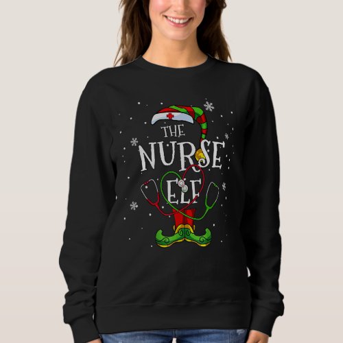 The Nurse Elf Funny Family Matching Group Christma Sweatshirt