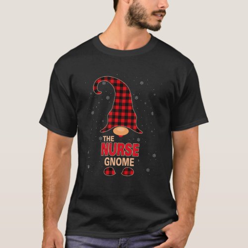 The Nurse Gnome Christmas Red Buffalo Plaid Pajama T_Shirt