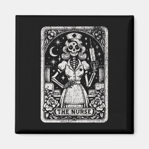 The Nurse Skeleton Tarot Card Funny Nursing Nurse  Magnet