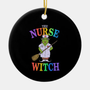 The Nurse Witch A Spooky Halloween Tale of Horror Ceramic Ornament