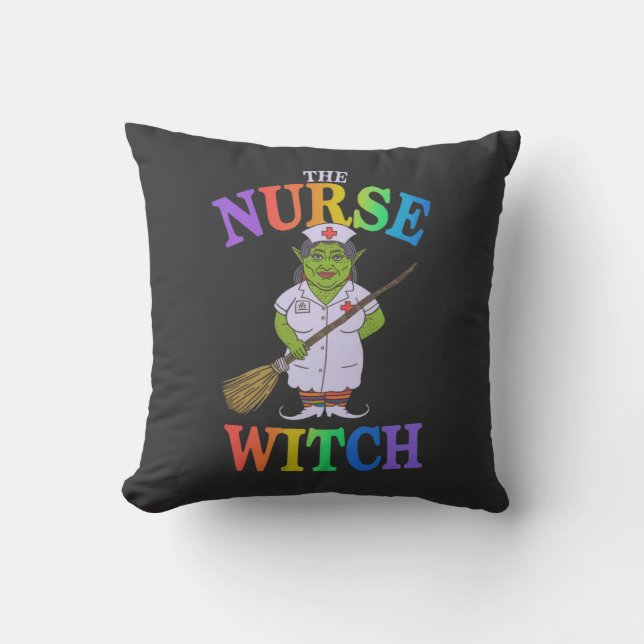 The Nurse Witch A Spooky Halloween Tale of Horror  Throw Pillow (Front)