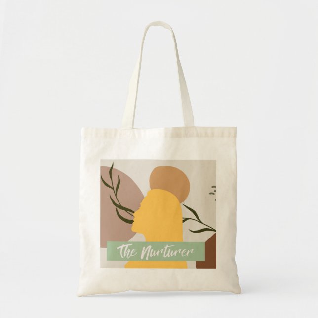 The Nurturer Tote Bag – Soft Neutral Canvas Tote (Front)