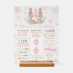 The Nutcracker 1st Birthday Milestone Birth Stats Acrylic Sign