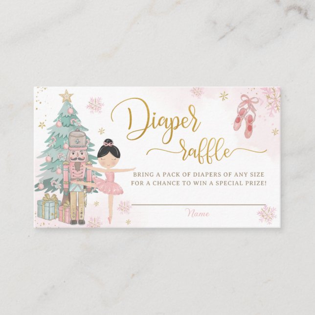 The Nutcracker Baby Shower Diaper Raffle Ticket Enclosure Card (Front)