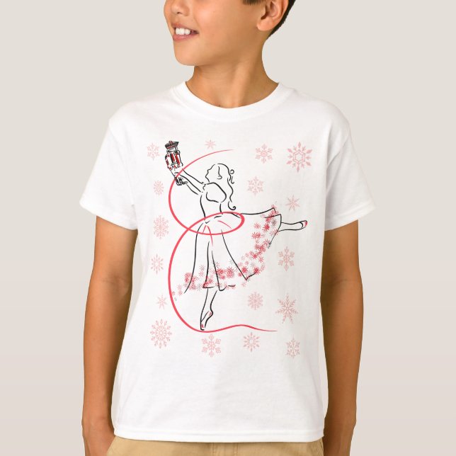 The Nutcracker Ballet and Clara Christmas Holiday  T-Shirt (Front)
