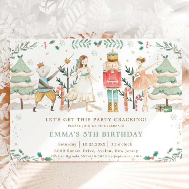 The Nutcracker Ballet Christmas Birthday Party  Invitation (Creator Uploaded)