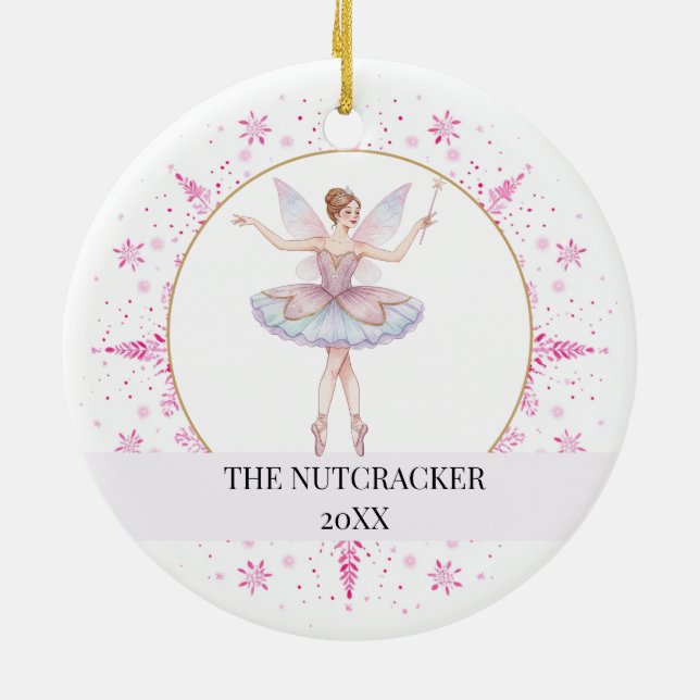 The Nutcracker Ballet Christmas Holiday  Ceramic Ornament (Back)