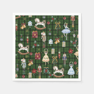 The Nutcracker Ballet Festive Christmas Plaids Napkins