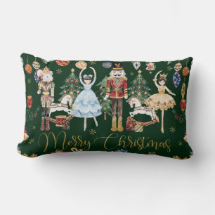The Nutcracker Ballet Festive Merry Christmas  Lumbar Pillow