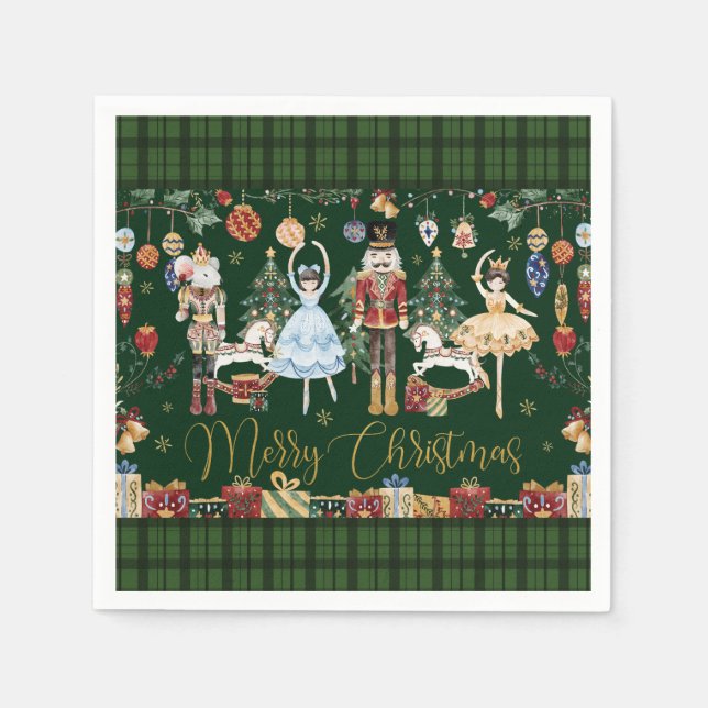 The Nutcracker Ballet Festive Merry Christmas  Napkins (Front)