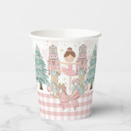 The Nutcracker Ballet Pastel Blush Pink Christmas Paper Cups