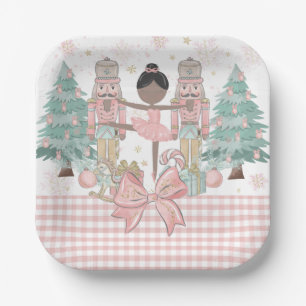 The Nutcracker Ballet Pastel Blush Pink Christmas Paper Plates