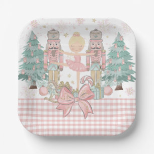 The Nutcracker Ballet Pastel Blush Pink Christmas Paper Plates