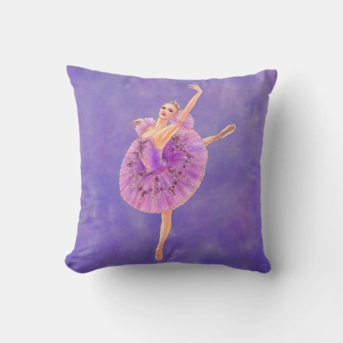 The Nutcracker Ballet Sugarplum Fairy Throw Pillow