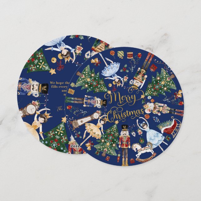 The Nutcracker Ballet Vintage Merry Christmas  Holiday Card (Front/Back)