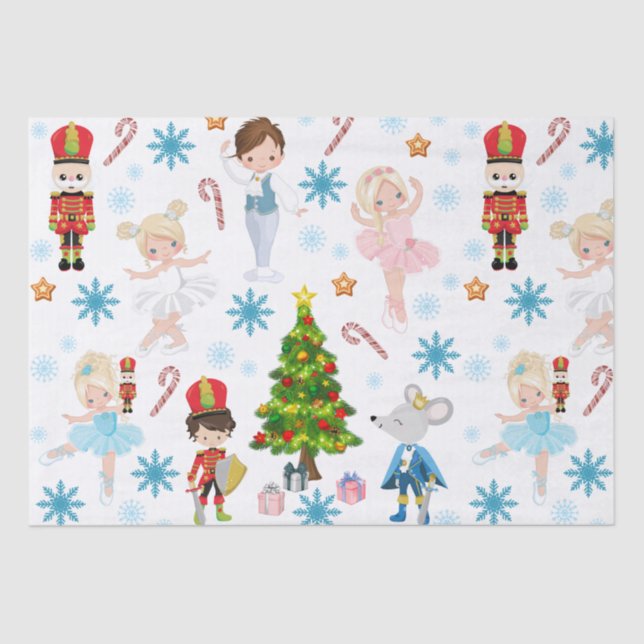 The Nutcracker Characters Clara Winter Christmas Tissue Paper (Front)