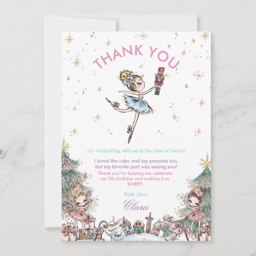 The Nutcracker Christmas Ballet Birthday Party Thank You Card