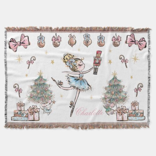 The Nutcracker Christmas Ballet Dance Baby Girl Th Throw Blanket