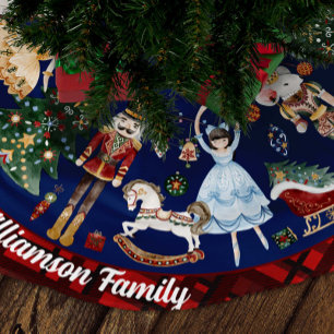 The Nutcracker Christmas Ballet Vintage Watercolor Brushed Polyester Tree Skirt
