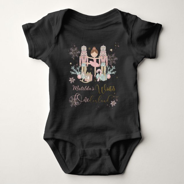The Nutcracker Christmas Ballet Winter Onederland  Baby Bodysuit (Front)