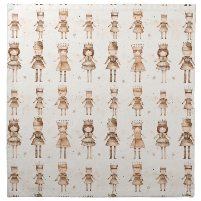 The Nutcracker Christmas Napkins in Neutral  (Front)