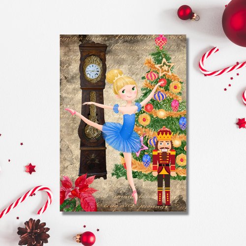 The Nutcracker Clara Act I Christmas Eve Ballet Holiday Card